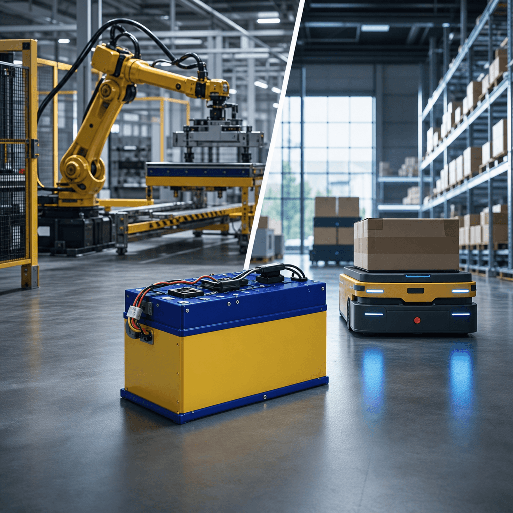 Endüstriyel Robotik Sistemlerde Ve AGV'lerde Özel Tasarım Lityum Bataryalar makalesinin kapak görseli